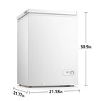 KNDKO 3.5cu.ft Compact Chest Freezer, Mini Freezer with Adjustable Temperature, 2 Removable Baskets, Top Open Door, Energy Saving, Black