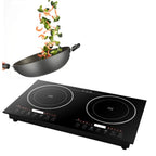 2400W 110V Electric 2-Burners Built in Dual Induction Cooking Cooker Cooktop Countertop