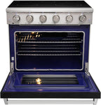 KOSTCH 36 inch Electric Range, 5-Burner Cooktop with 6.0 cu ft Convection Oven, Glass Top, in Stainless Steel