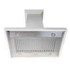 ZLINE 30 in. Wooden Island Mount Range Hood in White - Includes 760 CFM Motor