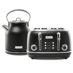 Haden Heritage 1500 1.7 Electric Kettle, Matte Black Finish with Copper Accents