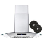 30 in. Vista Collection Ductless Wall Mount Range Hood, Button Controls, LED Lights, Stainless Steel