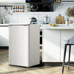 KOFUN Mini Fridge with Freezer, Stainless Steel, 3.2 Cu.ft Compact Refrigerator, Portable Cooler Warmer for Kitchen, Bedroom, Dorm, Apartment, Bar, Office, RV