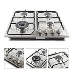 23" Kitchen Gas Cooktop Stove Top 4 Burners Built-In LPG/NG Natural Gas Cooktops Gas Range Stove 4 Burner Stainless Steel Cook Top Battery Ignition Gas Cooktop Stove Top Stainless Steel