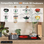 K&H German Designed 5 Burner 36 inch Built-in Kitchen Stove Top Electric Radiant Ceramic Kitchen Cooktop Touch Control 240V 9600W CE36-10208