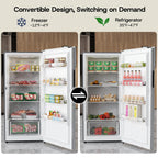 Upstreman 14 Cu. Ft. Convertible Upright Freezer, Upright Convertible Freezer Fridge Stand Up Freezer with Smart Electronic Control, Frost Free, Energy Star