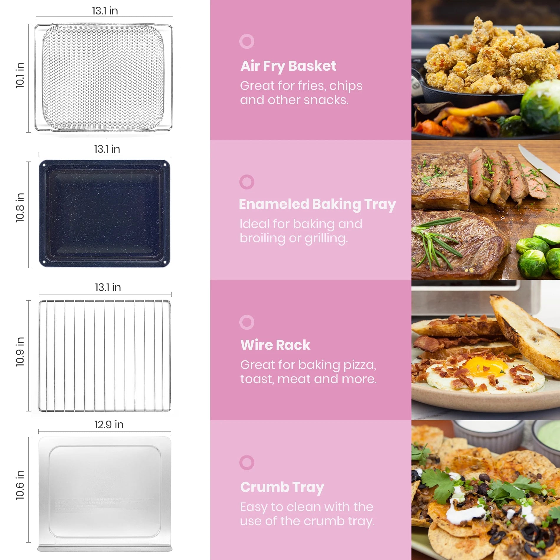 VAL CUCINA 10-IN-1 AIR FRYER TOASTER OVEN -  BRUSHED STAINLESS STEEL