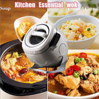 Automatic Cooking Machine Intelligent Rotating Cooking Pot Smart Automatic Stir Fry Machine Drum Type Food Processor Rice Cooker Kitchen's Seret Weapon For Stir Frying Stewing Cooking