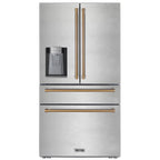 KOSTCH Counter-Depth 21.6-cu ft 4 -Door French Door Refrigerator with Ice Maker with Water and Ice Dispenser ( Stainless steel ) ENERGY STAR Certified
