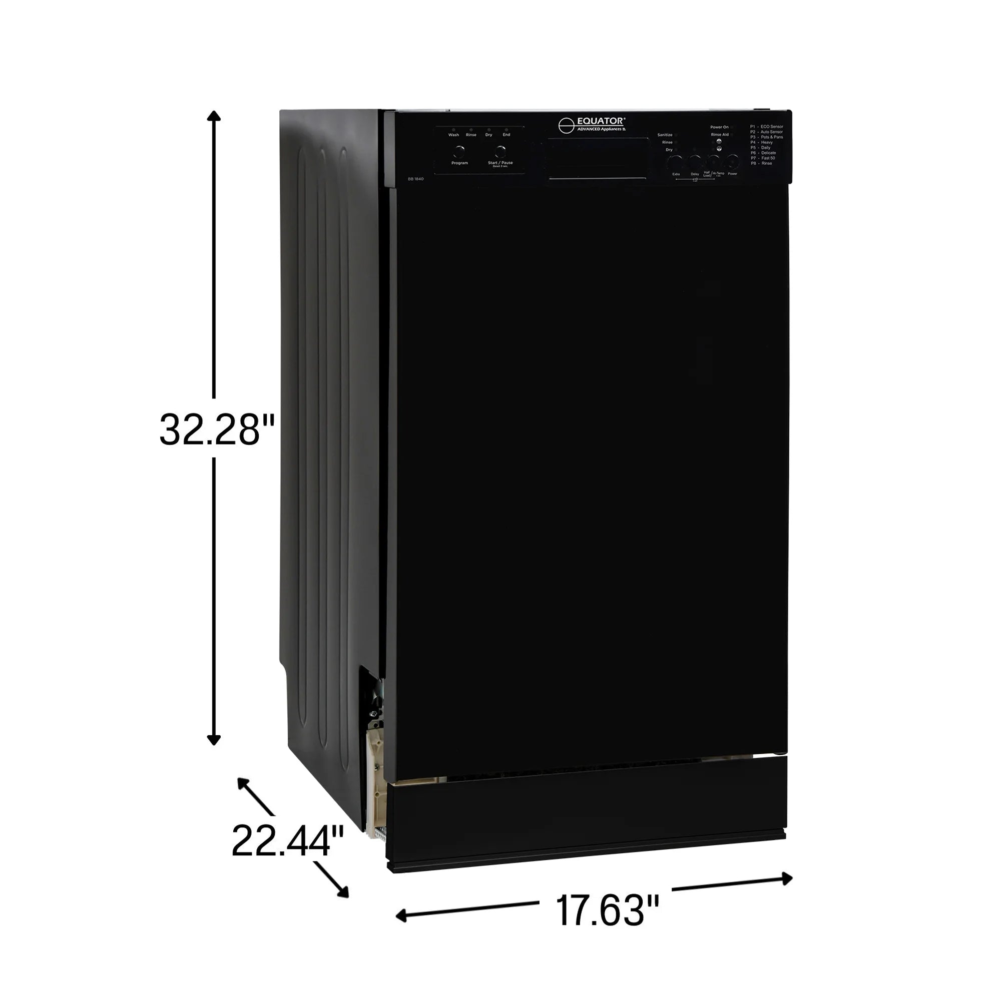 Equator 18 in Dishwasher 10 place QUIET 110V E-Star ADA+3/4 HP Garbage Disposer