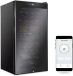 Ivation 18-Bottle Glass Door Compressor Refrigerator, Black