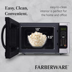 Farberware Professional 1.2 Cu. Ft. 1000-Watt Microwave Oven with Sensor Cooking, Stainless Steel/Black Body Wrap