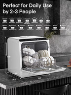 FOHERE Countertop Dishwasher with 6H Delay Cleaning, Portable Dishwasher w/5L Built-in Water Tank, 6 Programs, 360��Dual Spray, High-Temp