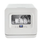 Modern Rectangular Portable Compact Countertop Mini Dishwasher with Water Tank Leak-Proof Air Dry White 120V 785W 17.32*16.25*16.69in for Apartments, Snack Bars, Dorms