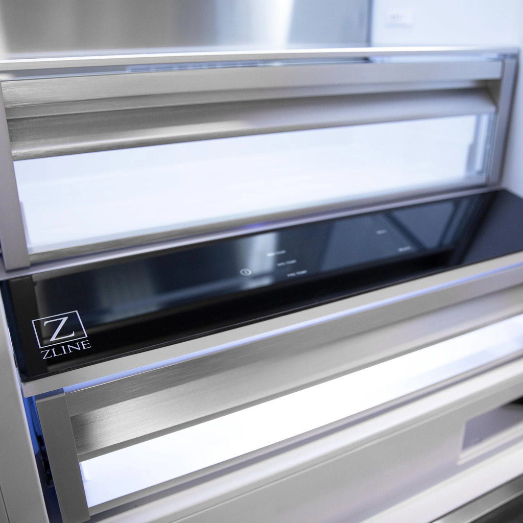 ZLINE Autograph Edition Refrigerator, White Matte & Gold