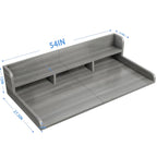 Wood 2-Tier Washer Dryer Countertop with Edge Rails, 54" W x 27.5" D Washer and Dryer Topper for Laundry Room Organization and Storage, Walnut