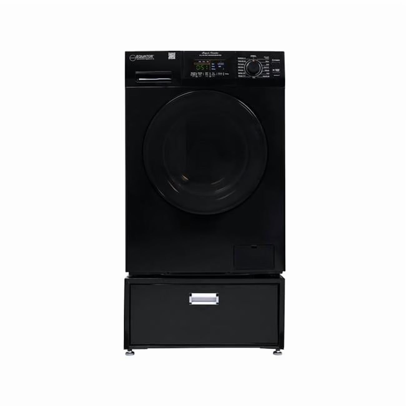 All-in-one Washer Dryer Ventless BUILTIN 0-CLEARANCE 15lbs 110V 1400RPM+Pedestal