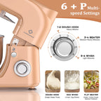 LINKChef Stand Mixer, 5.3QT 800W 6+P Speeds with Whisk, Dough Hook and Beater (White)