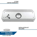 Cosmo 48" Double Oven Gas Range & Range Hood & Dishwasher Set - Liquid Propane