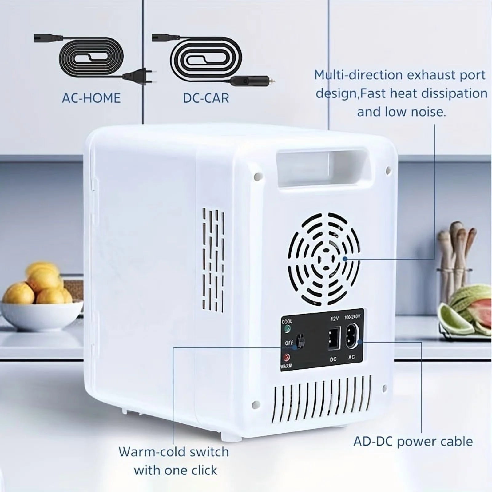 4L Mini Compact Refrigerator - Portable 6-Can Cooler and Warmer for Skincare, Beverages, Home, Office, and Car Use - Perfect Gift Idea with Versatile Temperature Control and Space-Saving Design