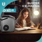 EUHOMY Nugget Ice Maker Countertop with Handle, Ready in 6 Mins, 34.5 lbs Per Day, Removable Top Cover, Auto-Cleaning, Black