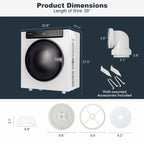 Costway 1400W Electric Tumble Compact Laundry Dryer Stainless Steel Tub 8.8lbs /2.6cu.ft