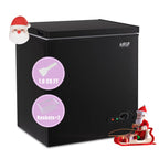 Krib B 3.5 Cu.Ft Chest Freezer with 7 Gears Temperature Adjustment, Deep Compact Freezer with a Removable Basket, Suitable for Kitchen, Garage, Basement, Black