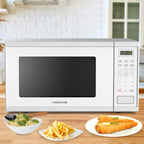 Farberware Countertop Microwave Ov 1100 Watts, 2.2 cu ft - Smart Sensor With LED Lighting and Child Lock - Perfect for Apartments and Dorms - Easy Clean Black Interior, Stainless Steel