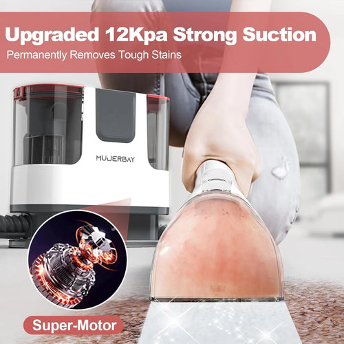 Aeitto 12Kpa Portable Furniture Water Extractor - Odor/Stain Removal, Ideal for Sofa, Carpet, Car, Pet Messes
