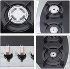ANQIDI LPG/NG Gas Cooktop 5 Burners Gas Hobs Built-in Automatic Pulse Ignition Gas Stove Kitchen Cooker (35.4")