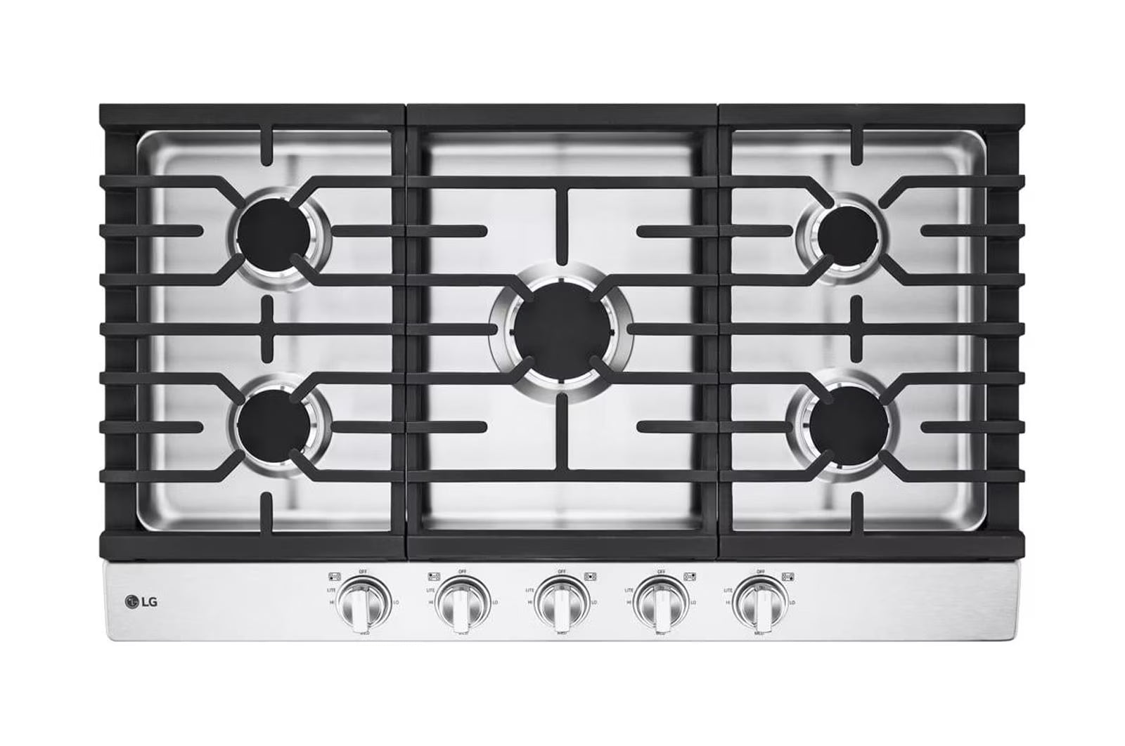 LG 36 Inch Gas Cooktop with 5 Sealed Burners Stainless Steel CBGJ3623S