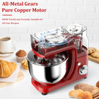 LINKChef Stand Mixer, 5.3QT 800W 6+P Speeds with Whisk, Dough Hook and Beater (White)