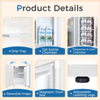 FREE VILLAGE 3.2 Cu.Ft. Mini Fridge with Freezer, Small Refrigerators with Adjustable Thermostat, Low Noise, Energy Saving, Compact Refrigerators for College Dorm, Office, Bedroom, Apartment, White
