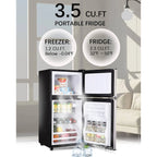 3.5 Cu.Ft Mini Fridge Freezer, 2 Door Small Refrigerator, 7 Level Adjustable Thermostat Freezer Fridge for Living Room, Kitchen and Apartment, Sivelr