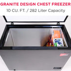 Frigidaire, 5.0 Cu. ft. Chest Freezer, Black Granite Design