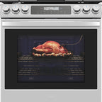 Midea 30-In Slide-In Gas Range with Wi-Fi Connectivity and Fan Convection, Stainless Steel, MGS30S2AST