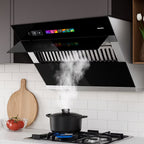 BRANO 30 inch Range Hood Stainless Steel Kitchen Hood, 900CFM, Voice/Gesture Sensing, Touch Control, Side-Draft Design