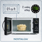 Nostalgia Retro 0.9 Cu. ft. 800-Watt Countertop Microwave Oven, Aqua