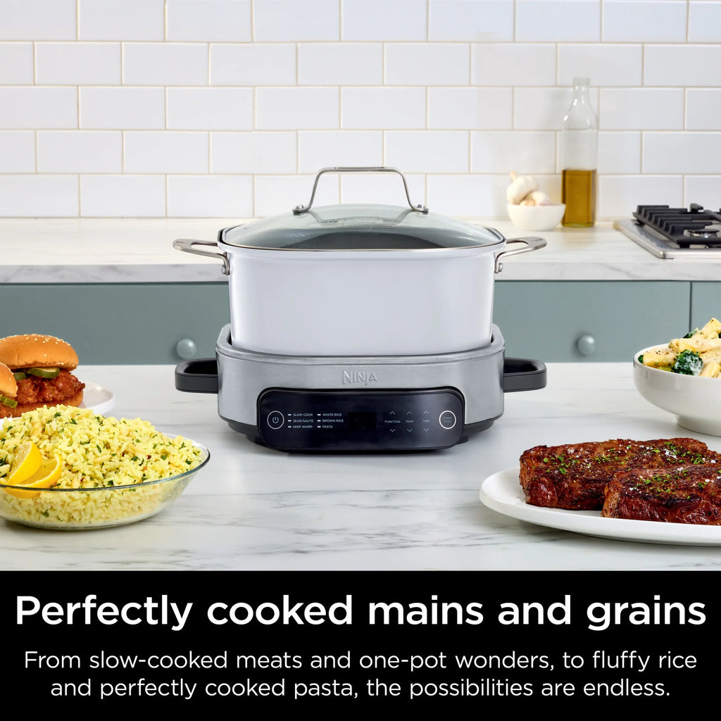 Ninja Foodi 6.5 qt Everyday PossibleCooker, Stainless Steel/White, Multi Cooker, Slow Cooker, MC1100