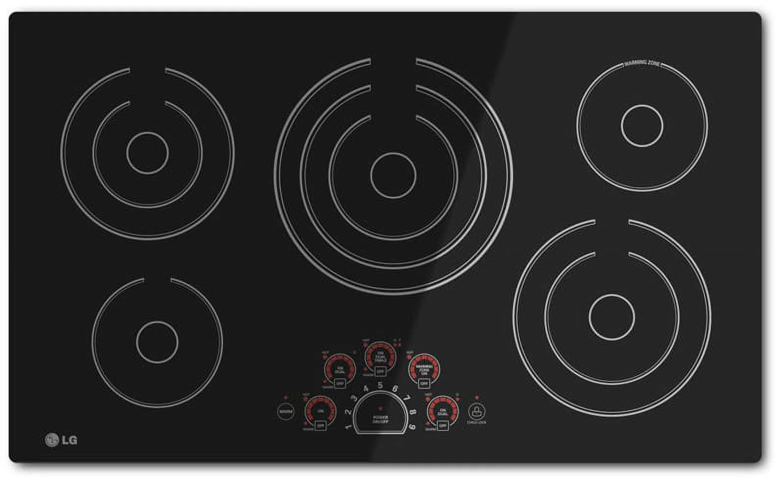 LG LCE3610SB 36 inch 5 Burner Black Electric Cooktop