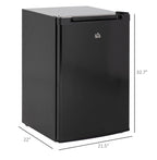 3 Cu Ft Upright Freezer - Black Mini Freezer with Adjustable Thermostat & Reversible Door for Apartment, Dorm, Office