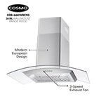 30 in. Vista Collection Ductless Wall Mount Range Hood, Button Controls, LED Lights, Stainless Steel