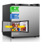 FOHERE 1.6 Cu. Ft Refrigerator with Top Freezer, Single Door, 46L Capacity, Black