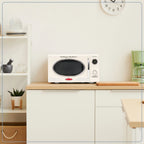Nostalgia Retro Microwave for Countertop 0.9 cu ft Vintage Microwave, Ivory