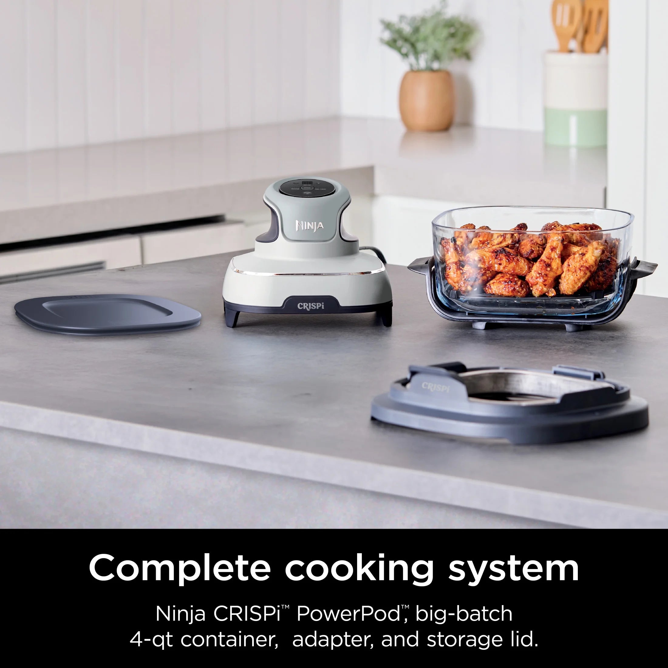 Ninja Crispi 3-in-1 Portable Cooking System with 4 QT TempWare Container
