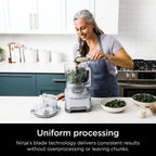 Ninja 4-in-1 12 Cup Food Processor, 1000 Watts, XL Capacity, 4 Auto-iQ Programs, Chop, Puree, Dough, Disc, NF700 Silver