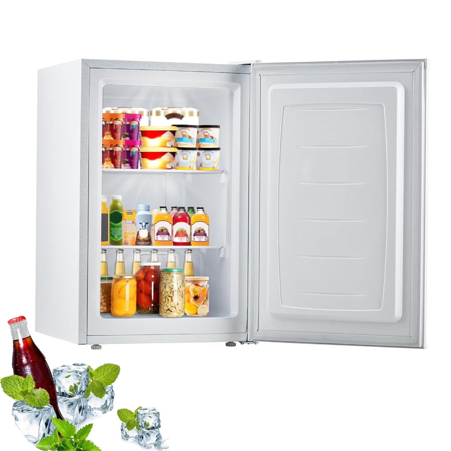 Garvee 3.0 Cu.ft Small Freezer, Mini Deep Freezer with Reversible Single Door & 7 Adjustable Thermostat for Apartment, Home, Office, White