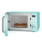 Costway 0.7Cu.ft Retro Countertop Microwave Oven 700W LED Display Glass Turntable Rose Gold