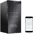 Ivation 18-Bottle Glass Door Compressor Refrigerator, Black