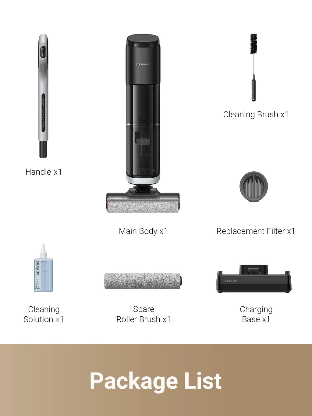 Dreame H12 Pro 900ml, 300W HP Wet Dry Vacuum Cleaner for Hard Floors with Accessories Included